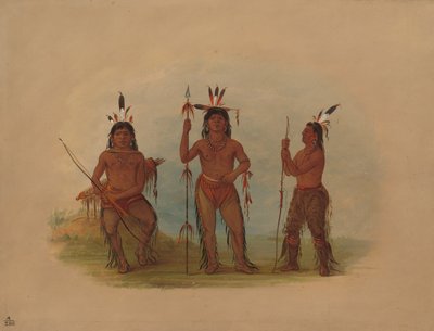 अलेउतियन प्रमुख और दो योद्धा, 18551869। द्वारा जॉर्ज कैटलिन