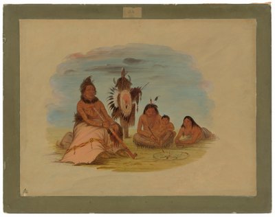 एक वृद्ध मिनाटारी प्रमुख और उनका परिवार द्वारा जॉर्ज कैटलिन