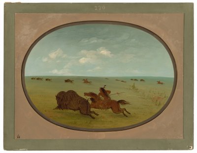 बफ़ेलो चेज़, सिओक्स इंडियंस, अपर मिसौरी द्वारा जॉर्ज कैटलिन