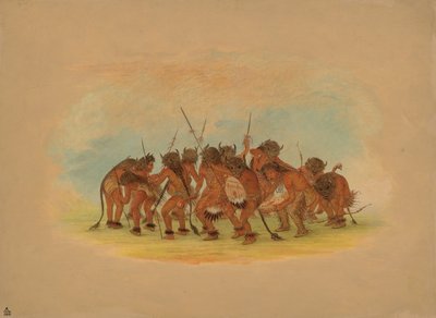 भैंस नृत्य - मंडन, 1861। द्वारा जॉर्ज कैटलिन