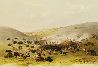 बफ़ेलो हंट, सराउंड, c.1832 द्वारा जॉर्ज कैटलिन