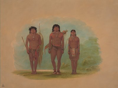 चाको चीफ, उनकी पत्नी और एक योद्धा, 18541869। द्वारा जॉर्ज कैटलिन