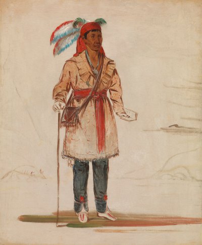 ई-तो-ओ-कौम, नदी के दोनों किनारे, जनजाति के मुखिया, 1836। द्वारा जॉर्ज कैटलिन
