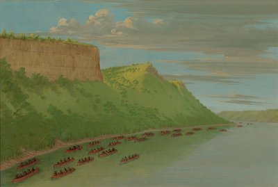 प्रेमी की छलांग लगाने वाले पिता हेन्नेपिन और साथी। अप्रैल 1680, 18471848। द्वारा जॉर्ज कैटलिन