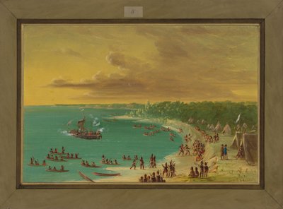 एरी झील पर पहली नौकायन, 7 अगस्त 1679, 1847-48 अगस्त द्वारा जॉर्ज कैटलिन