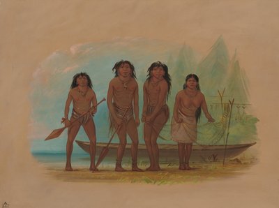चार फ़्यूजियन भारतीय, 18561869। द्वारा जॉर्ज कैटलिन