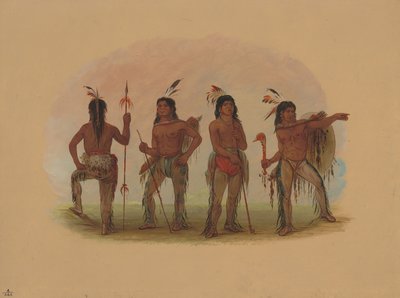 चार नवाहो योद्धा, 18611869। द्वारा जॉर्ज कैटलिन