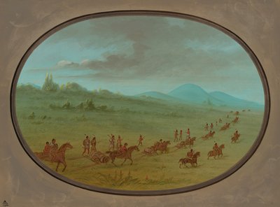 हैल्सी ब्लफ - सिओक्स इंडियन्स ऑन द मार्च, 18611869। द्वारा जॉर्ज कैटलिन