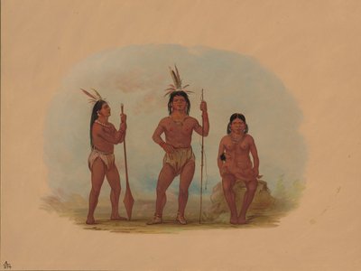 कलहोक्वाट चीफ, उनकी पत्नी और बेटा, 18551869। द्वारा जॉर्ज कैटलिन