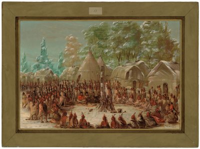 ला सैले की पार्टी इलिनोइस गांव में मनाई गई। 2 जनवरी, 1680 द्वारा जॉर्ज कैटलिन
