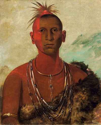 नह-से-उस-कूक, व्हर्लिंग थंडर, ब्लैक हॉक का सबसे बड़ा बेटा, 1832। द्वारा जॉर्ज कैटलिन