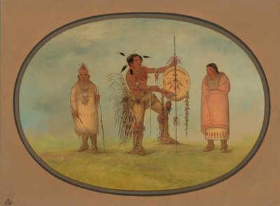 सौकी योद्धा, उनकी पत्नी और एक लड़का, 18611869। द्वारा जॉर्ज कैटलिन
