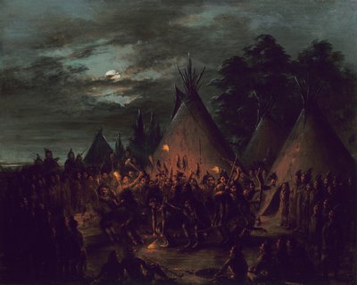 स्कैल्प डांस, सिओक्स, 1845-1848। द्वारा जॉर्ज कैटलिन