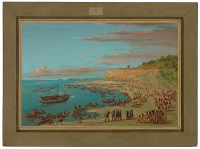 ग्रिफ़िन मैकिनॉ में बंदरगाह में प्रवेश कर रहा है। 27 अगस्त 1679 द्वारा जॉर्ज कैटलिन