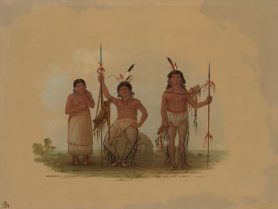 दो अराफाओ योद्धा और एक महिला, 18611869। द्वारा जॉर्ज कैटलिन