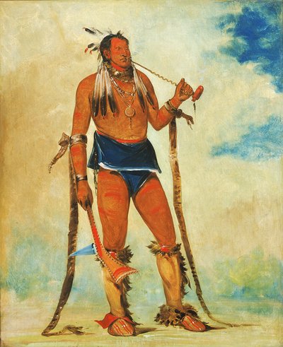 वाह-ची-हास-का, मैन हू पुट्स ऑल आउट ऑफ डोर, 1835। द्वारा जॉर्ज कैटलिन
