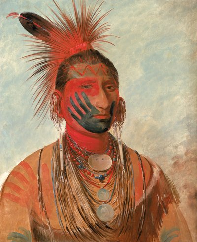वाश-का-मोन-या, फास्ट डांसर, एक योद्धा, 1844-1845। द्वारा जॉर्ज कैटलिन