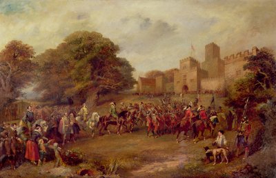 1617 में किंग जेम्स I की हॉगटन टॉवर की यात्रा द्वारा जॉर्ज कैटरमोल