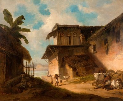 बंगाल विलेज सीन, 1821। द्वारा जॉर्ज चिन्नारी