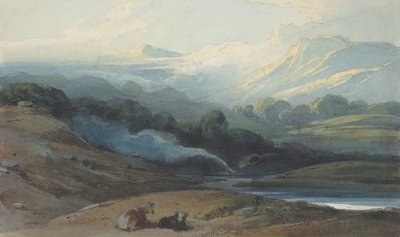 पहाड़ी परिदृश्य में आराम करते मवेशी, सीए। 1808-12। द्वारा जॉर्ज चिन्नारी