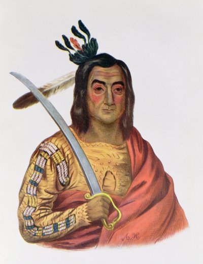 माउ-का-उश-का या ling द ट्रेमब्लिंग अर्थ ’, एक यैंकटन सिओक्स प्रमुख, थॉमस एल मैककेनी और जेम्स हॉल, पब द्वारा illust द इंडियन ट्राइब्स ऑफ नॉर्थ अमेरिका’ का चित्रण। जॉन ग्रांट द्वारा द्वारा George Cooke