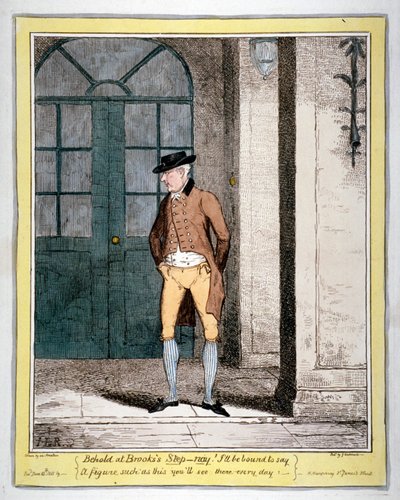 ब्रूक्स क्लब, लंदन, 1815 के बाहर एक आदमी द्वारा जॉर्ज क्रूइशांक