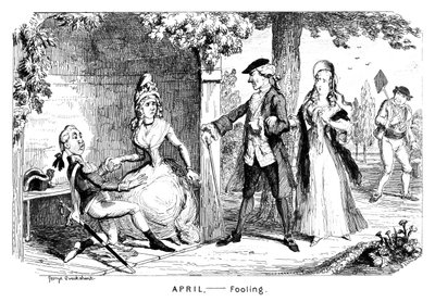 अप्रैल - फूलन, सी 1839। द्वारा जॉर्ज क्रूइशांक