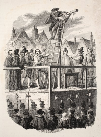 गाइ फॉक्स का निष्पादन, पब। 1841. द्वारा जॉर्ज क्रूइशांक