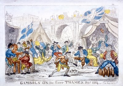 टेम्स नदी पर जुआ, फरवरी, 1814 द्वारा जॉर्ज क्रूइशांक