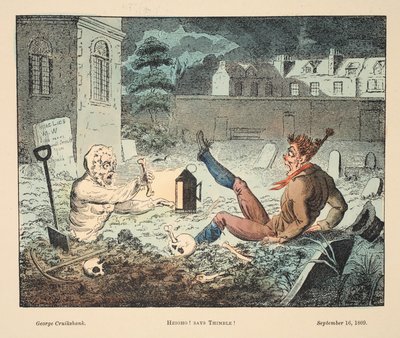 Heigho! थिम्बल कहते हैं!, पब। 1809 (हाथ के रंग का उत्कीर्णन) द्वारा जॉर्ज क्रूइशांक