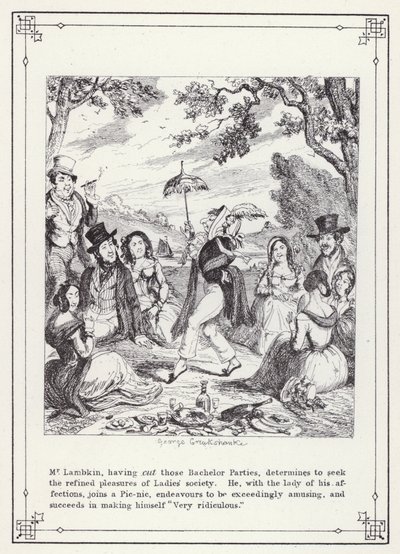 द बैचलर ऑफ ओन बुक, या द प्रोग्रेस ऑफ मिस्टर लैम्बकिन (जेंट) (उत्कीर्णन) के लिए चित्रण द्वारा जॉर्ज क्रूइशांक