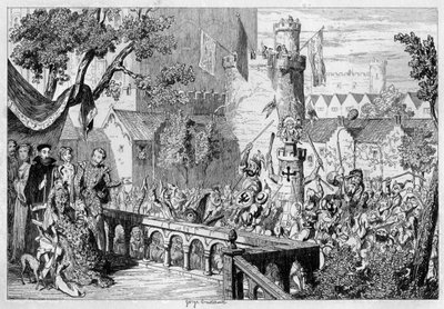 टॉवर ऑफ़ लंदन के महल के बगीचे में मस्जिद, 1840। द्वारा जॉर्ज क्रूइशांक