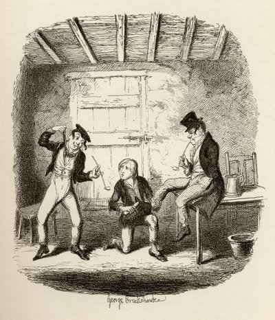 मास्टर बेट्स चार्ल्स डिकेंस (1812-70) 1838 द्वारा &39;द एडवेंचर्स ऑफ ओलिवर ट्विस्ट&39; से एक पेशेवर तकनीकीता की व्याख्या करते हैं, जो चैपमैन und हॉल, 1901 द्वारा प्रकाशित किया गया था। द्वारा जॉर्ज क्रूइशांक