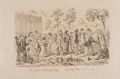 1851 के मेहेज ग्रेट प्रदर्शनी: द फर्स्ट शिलिंग डे - कमिंग आउट, 1851 द्वारा जॉर्ज क्रूइशांक