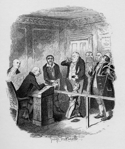 चार्ल्स डिकेंस (1812-70) 1838 द्वारा &39;द एडवेंचर्स ऑफ ऑलिवर ट्विस्ट&39; से, स्वीप स्वीप के लिए अप्रेंटिस होने से बच जाता है, 1901 में चैपमैन und हॉल द्वारा प्रकाशित द्वारा जॉर्ज क्रूइशांक