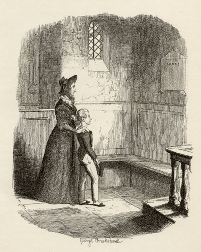 चार्ल्स डिकेंस (1812-70) 1838 के &39;द एडवेंचर्स ऑफ ऑलिवर ट्विस्ट&39; से रोज मैयली और ओलिवर, चैपमैन und हॉल, 1901 द्वारा प्रकाशित द्वारा जॉर्ज क्रूइशांक