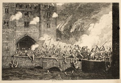 सर थॉमस वायट ने लंदन के टॉवर, पब से बाय वार्ड टॉवर पर हमला किया। 1840 द्वारा जॉर्ज क्रूइशांक
