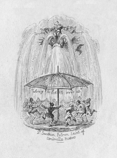 1829 में अम्ब्रेला मेकर्स के सेंट स्विथिन पैट्रन संत द्वारा जॉर्ज क्रूइशांक