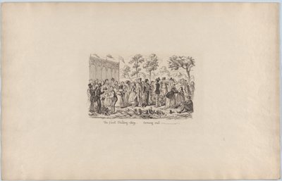 द फर्स्ट शिलिंग डे-कमिंग आउट, 1851, 1851। द्वारा जॉर्ज क्रूइशांक