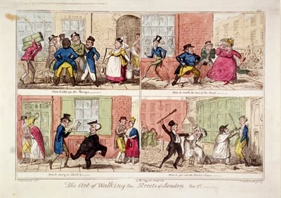 लंदन की सड़कों पर चलना, 1818 द्वारा जॉर्ज क्रूइशांक