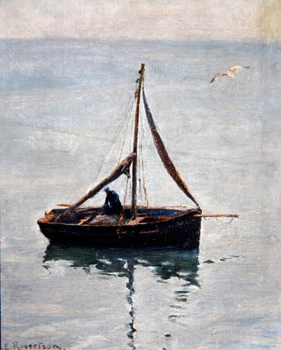 मेंडिंग द नेट्स, c.1910 (कैनवास पर तेल) द्वारा जॉर्ज एडवर्ड रॉबर्टसन