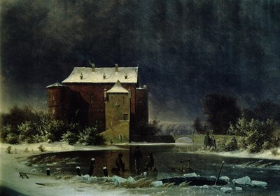 हॉन्टेड हाउस इन द स्नो, 1848 (तेल) द्वारा जॉर्ज एमिल लिबर्ट