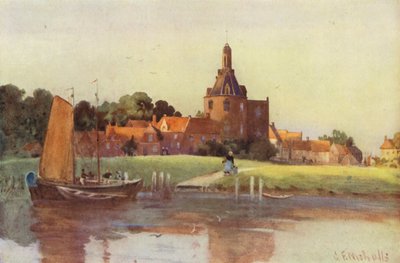 Enkhuizen के शहर में एक दृश्य द्वारा जॉर्ज फ्रेंक निकोल्स