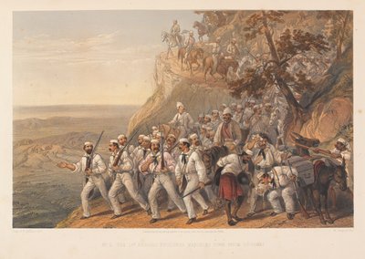  1 बंगाल फुसिलियर्स दुगशई से नीचे मार्च , 1857 द्वारा जॉर्ज फ्रेंकलिन एटकिंसन
