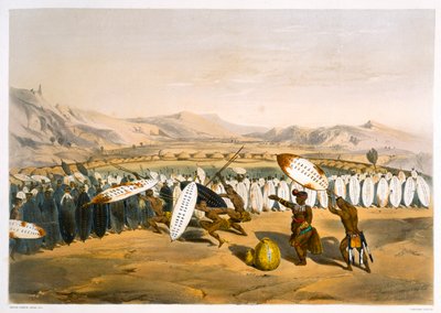 उम्पांडा, 1849 में नॉनडुएंगी में अपने सैनिकों की समीक्षा करते हुए द्वारा जॉर्ज फ्रेंच एंगस
