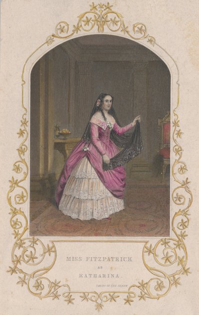 कथरीना टैमिंग ऑफ़ द श्रू, 1851., 1851 के रूप में मिस फिट्ज़पैट्रिक। द्वारा जॉर्ज ग्रेटबैक