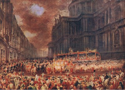1837 में लंदन के शहर क्वीन विक्टोरिया की पहली राजकीय यात्रा, वेवर्ली बुक कंपनी लिमिटेड, c.1940 द्वारा प्रकाशित ब्रिटिश लोगों के कैसल्स इतिहास से द्वारा जॉर्ज हैटर
