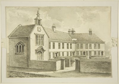 Foster's Almshouses, Colston Street (कागज पर पेंसिल और वॉटरकलर)) द्वारा जॉर्ज हिल