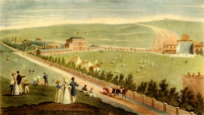 आयरलैंड के रॉयल ब्राइटन गार्डन में क्रिकेट, c.1830, 1947। द्वारा जॉर्ज हंट