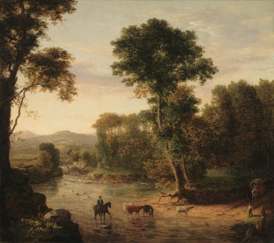 फोर्ड को पार करना, 1848। द्वारा जॉर्ज इनेस